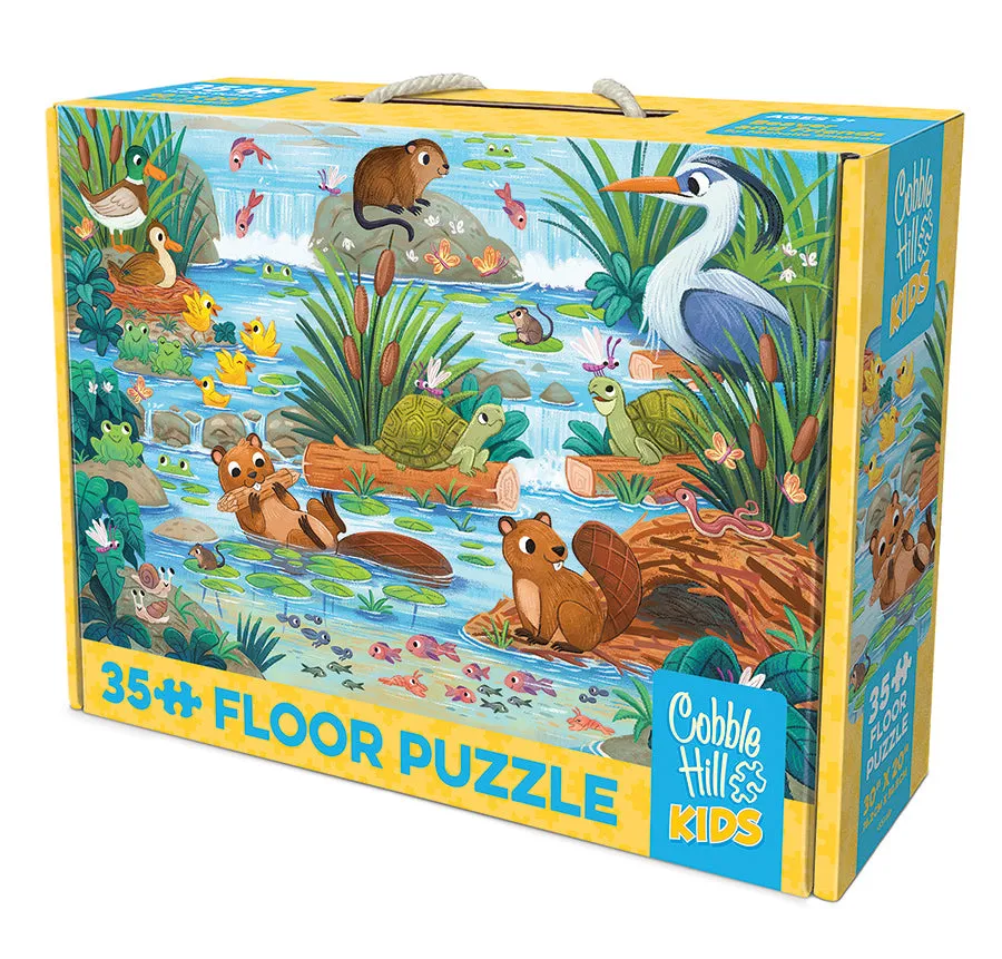 Cobble Hill Beaver and Friends puzzle podea 35 piese animale