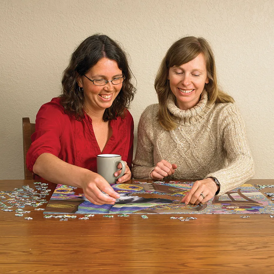 Cobble Hill Comfy Cat puzzle 1000 piese pisică