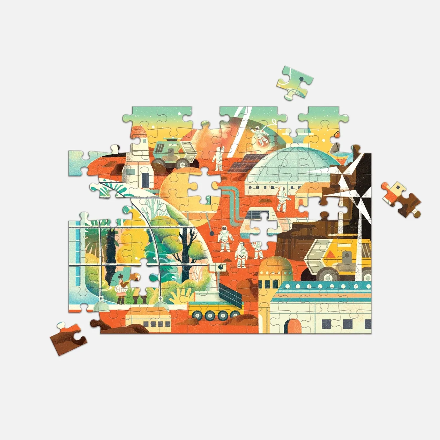 Space Mission Mudpuppy puzzle 100 piese dublu 6+ ani