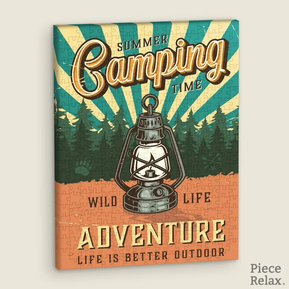 PieceRelax Puzzle Canvas Retro Poster Camping Lantern HN1275 puzzle