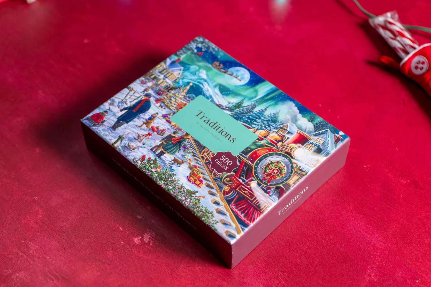 Mosaic Puzzles Traditions Christmas Cheer on the Tracks puzzle 500 piese iarnă