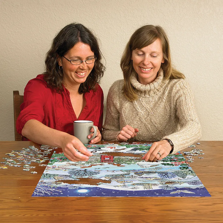 Cobble Hill Village on a Winter Night puzzle 1000 piese iarnă