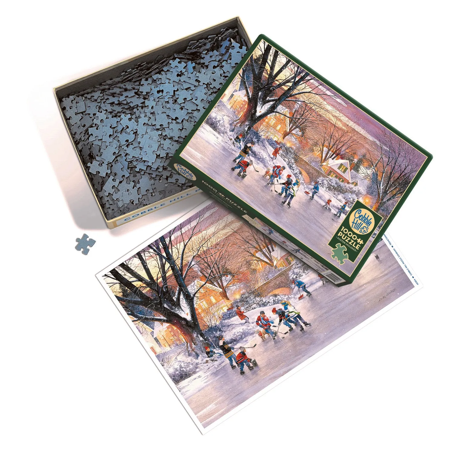 Cobble Hill Hometown Hockey puzzle 1000 piese iarnă