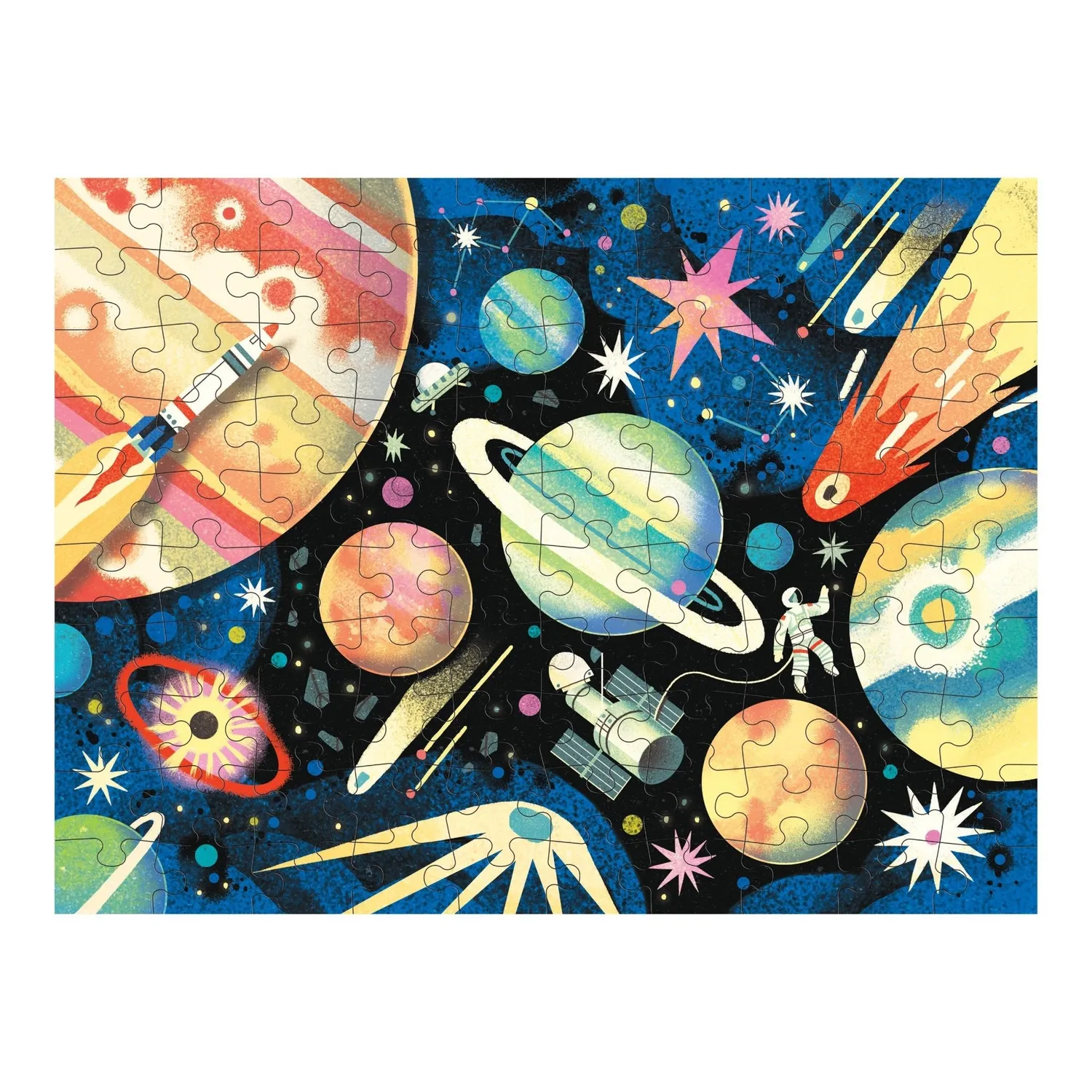 Space Mission Mudpuppy puzzle 100 piese dublu 6+ ani