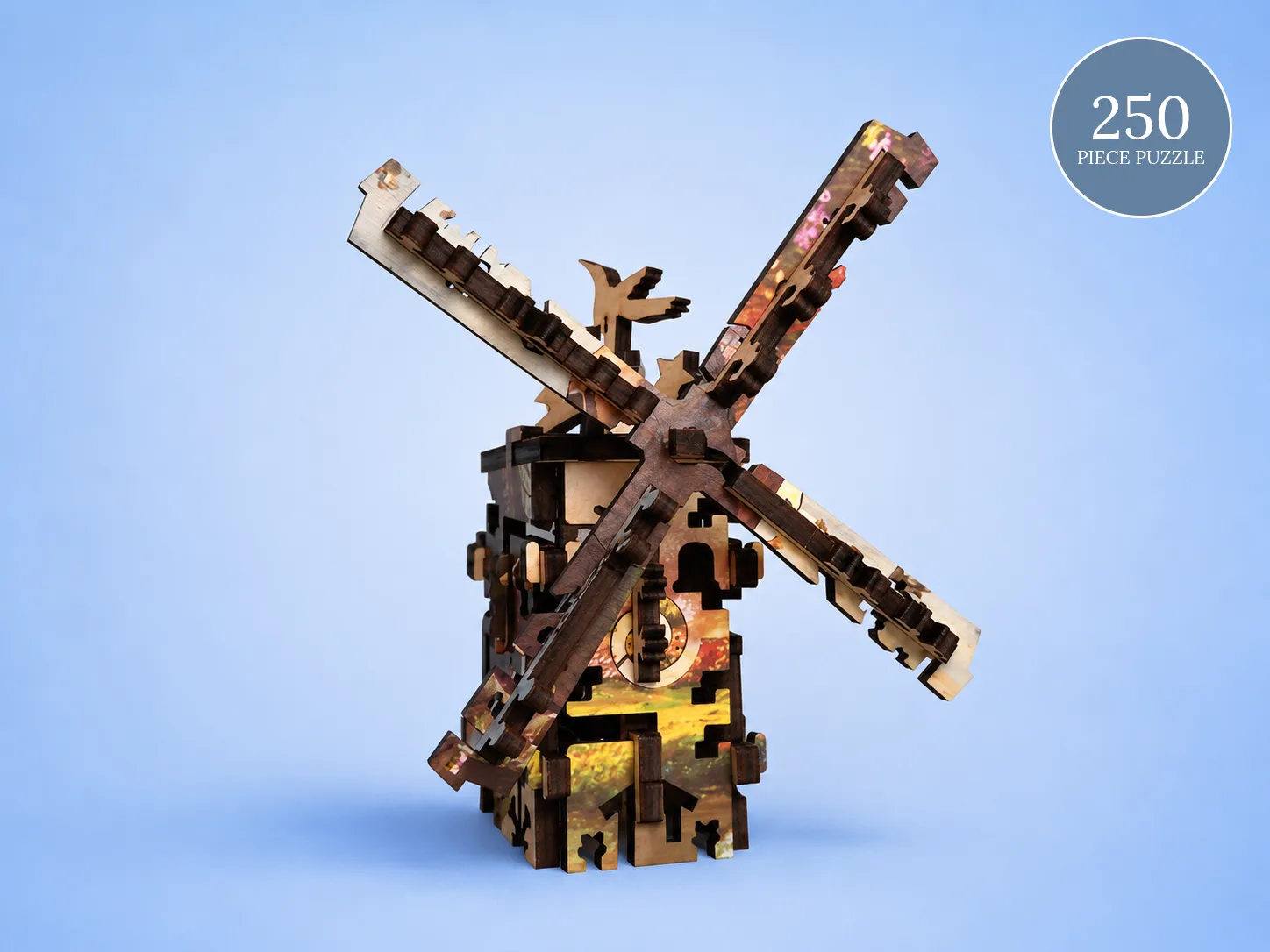 Mosaic Puzzles Windmills at Sunset puzzle 3D 500 piese