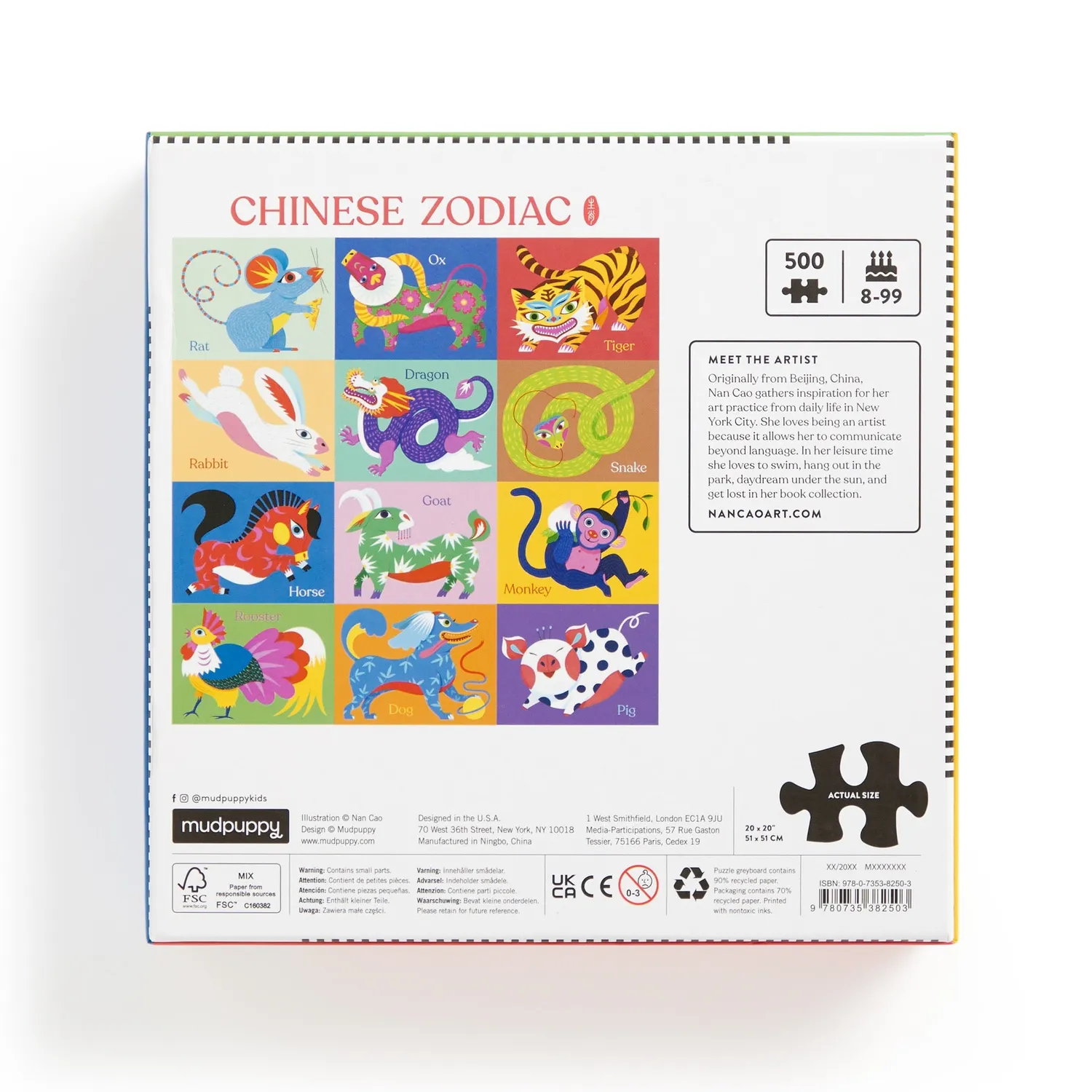 Mudpuppy Chinese Zodiac puzzle 500 piese 51x51 cm