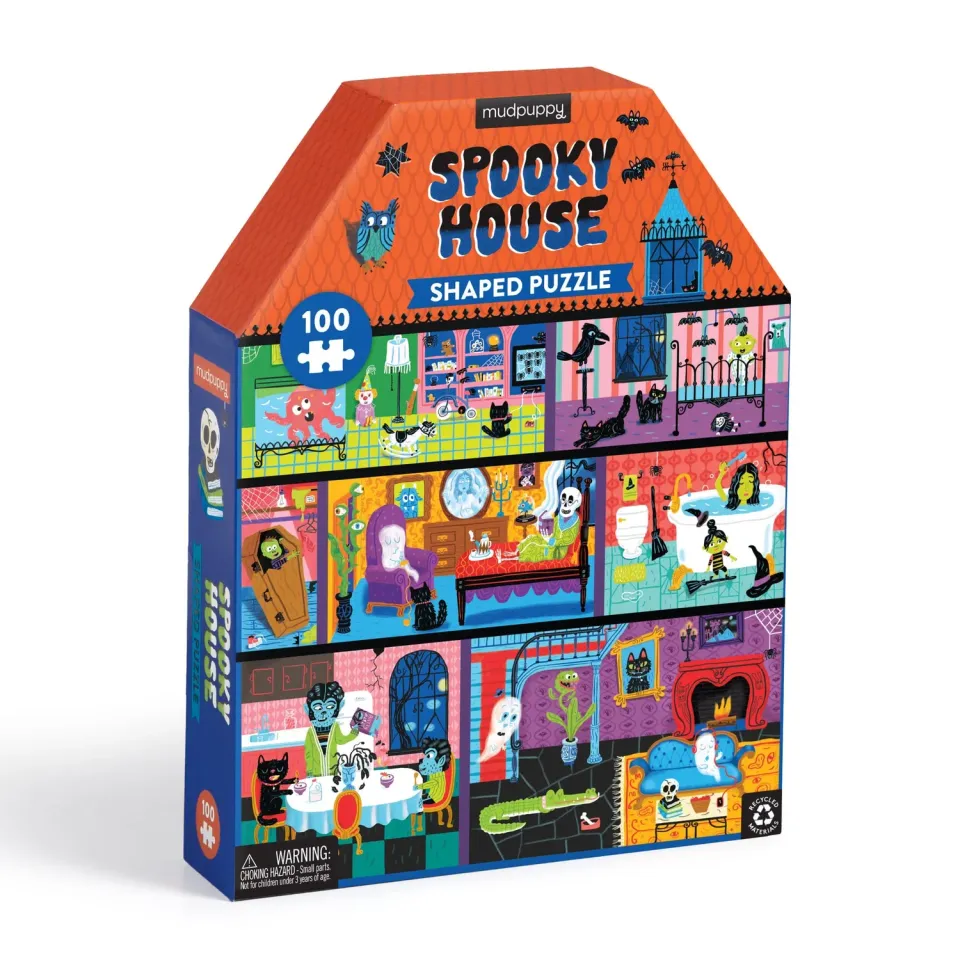 Mudpuppy Spooky House puzzle 100 piese