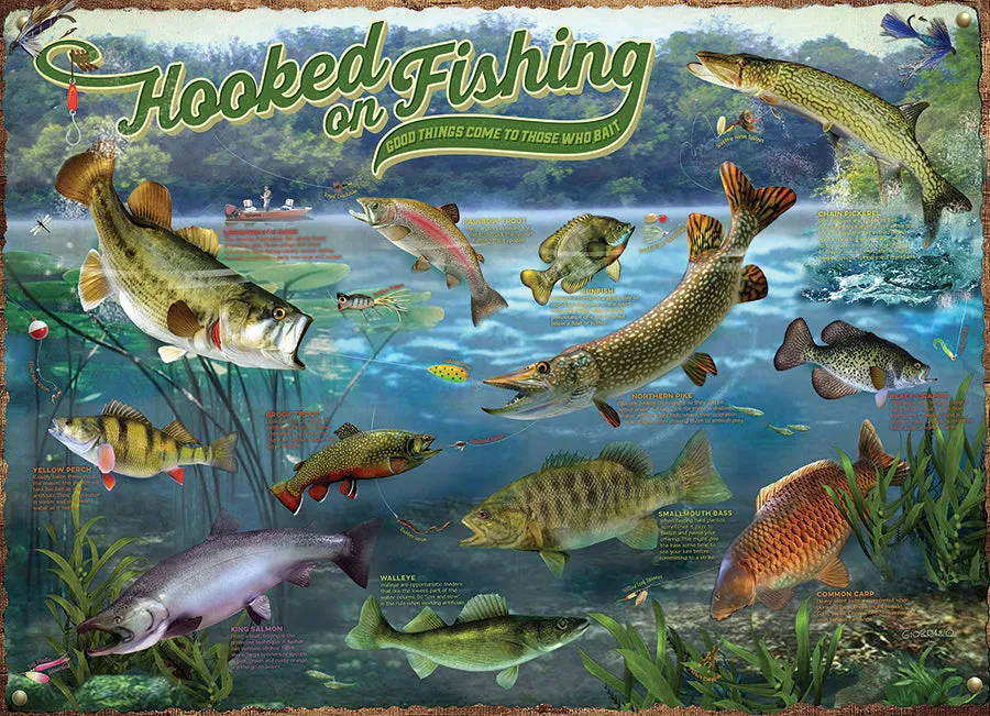 Cobble Hill Hooked on Fishing puzzle 1000 piese pescuit