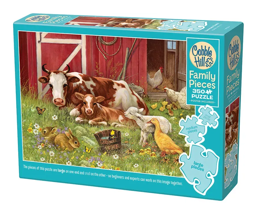 Cobble Hill Barnyard Babies puzzle familie 350 piese ferma