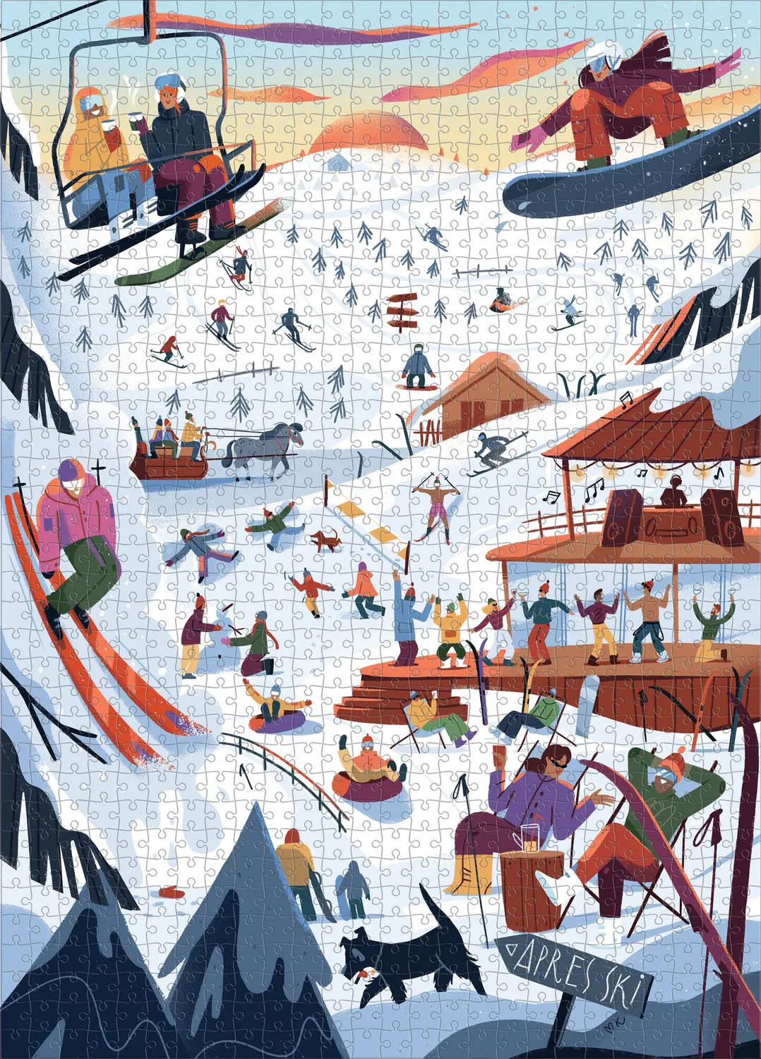 Muno Puzzle Apres Ski puzzle 1000 piese iarnă schi