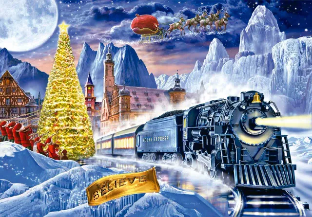 Mosaic Puzzles The Polar Express puzzle lemn 500 piese Crăciun