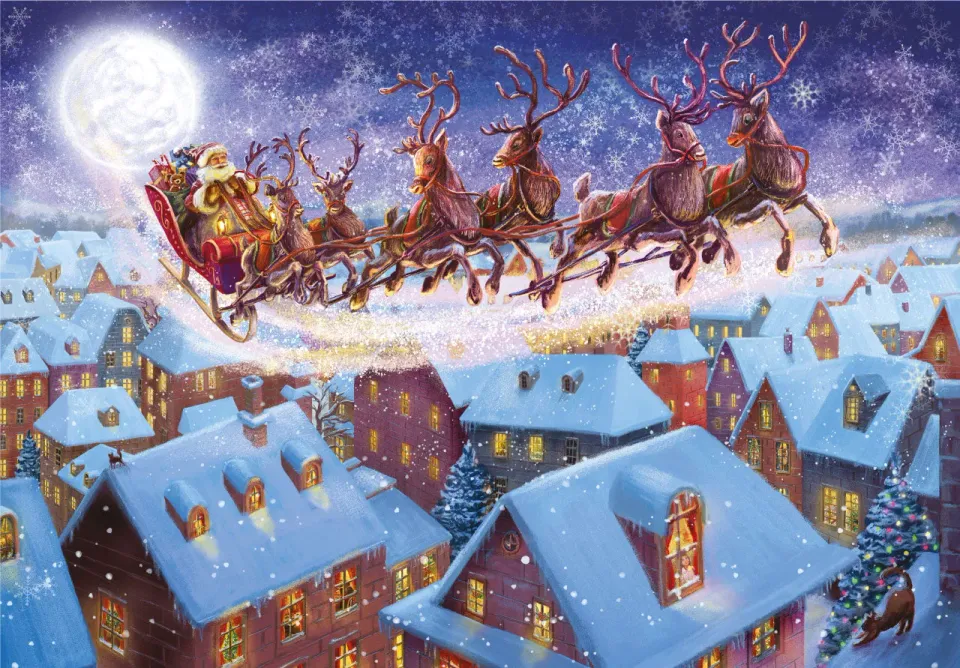 Mosaic Puzzles Santa in the City puzzle lemn 100 piese cadou