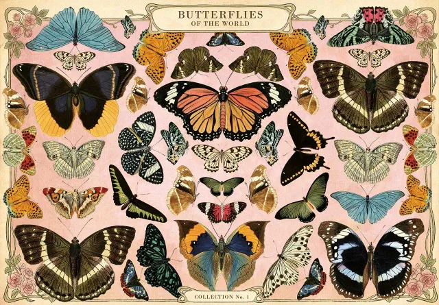 Mosaic Puzzles Butterflies of the World puzzle lemn 500 piese fluturi