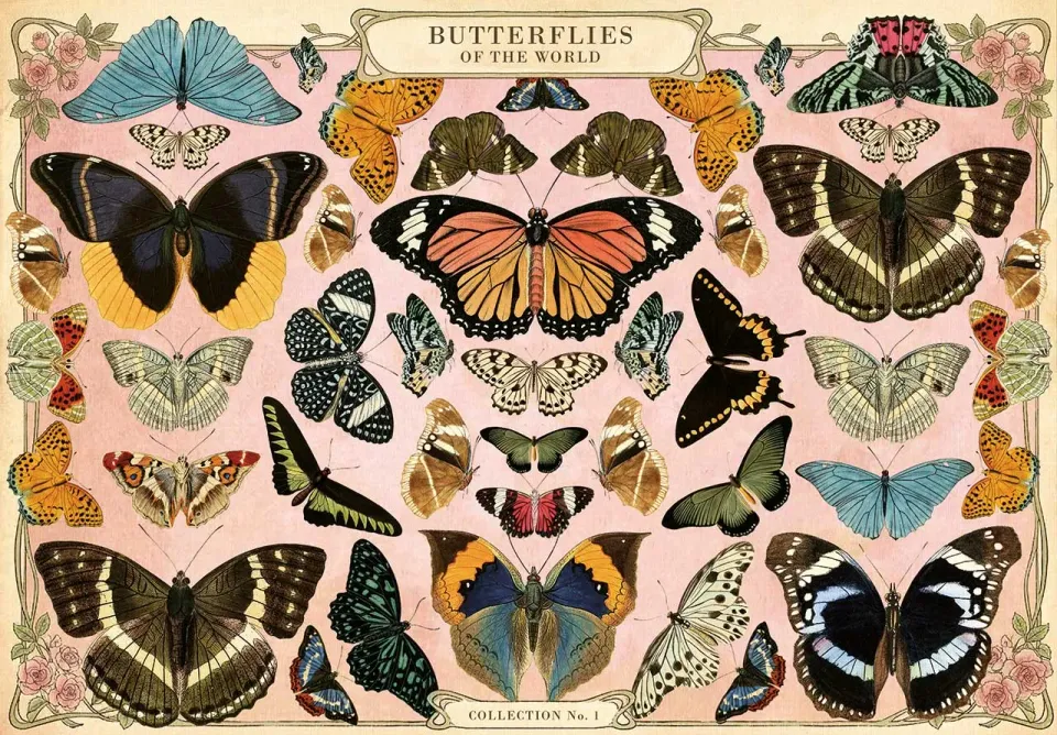Mosaic Puzzles Butterflies of the World puzzle lemn 500 piese fluturi