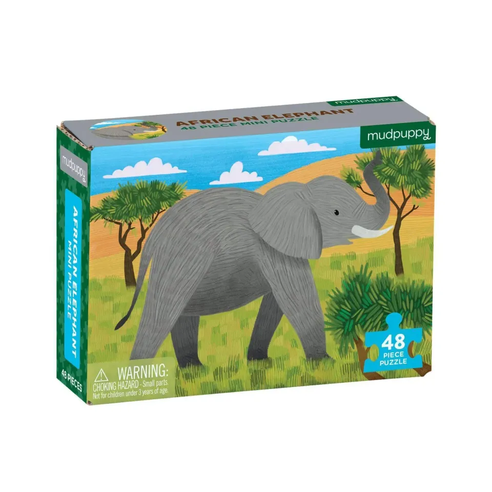 Mudpuppy African Elephant Mini Puzzle 48 piese