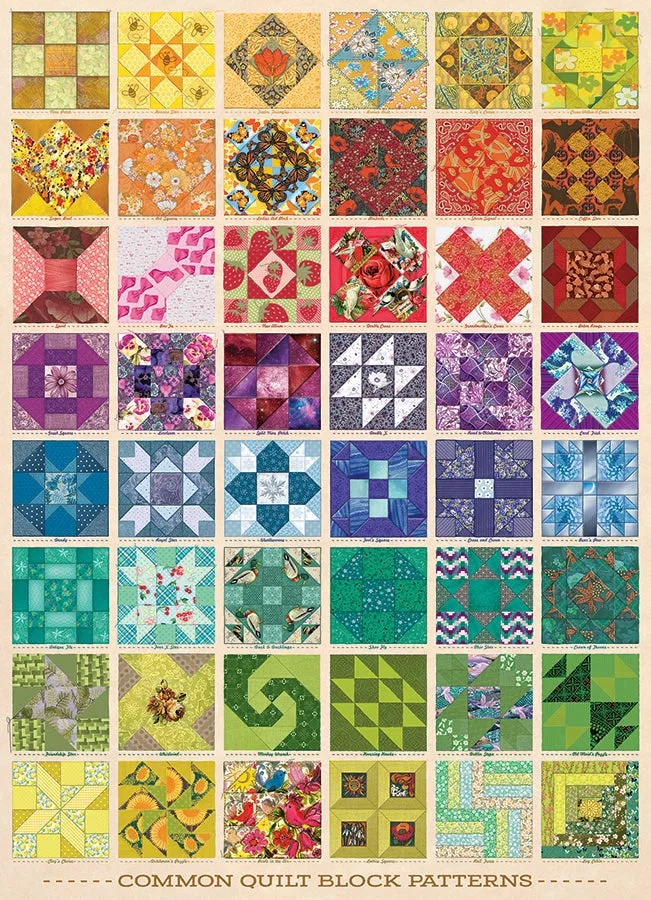 Cobble Hill Common Quilt Blocks puzzle 1000 piese modele