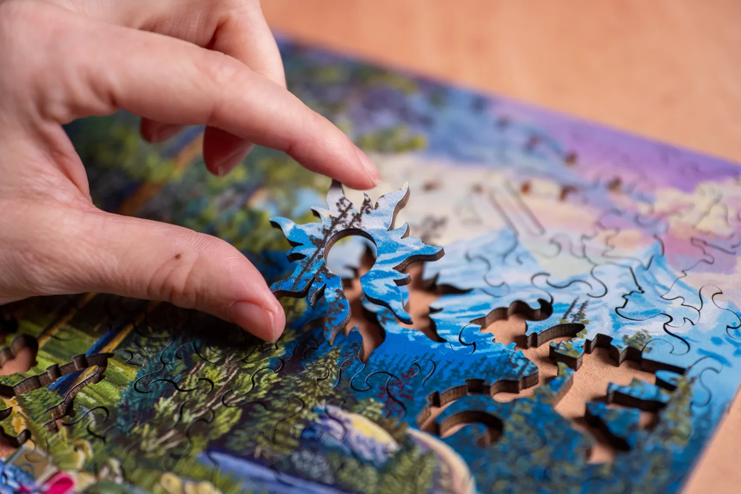 Mosaic Puzzles Weekend Fishing Trip puzzle lemn 100 piese colorat