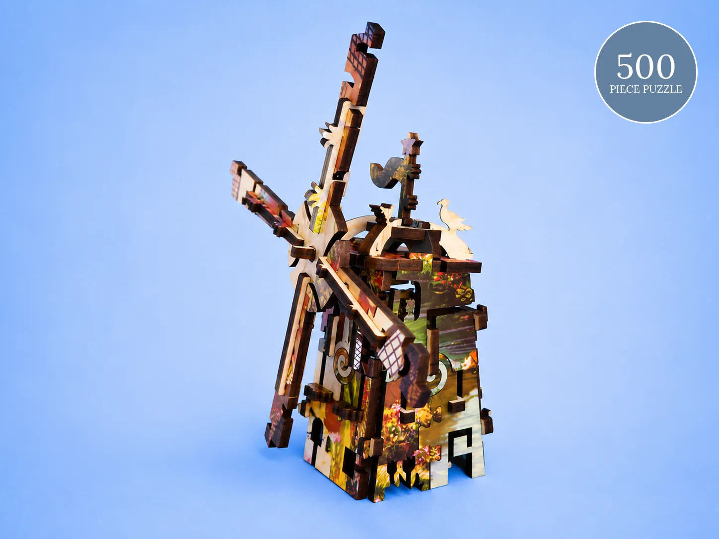 Mosaic Puzzles Windmills at Sunset puzzle 3D 500 piese