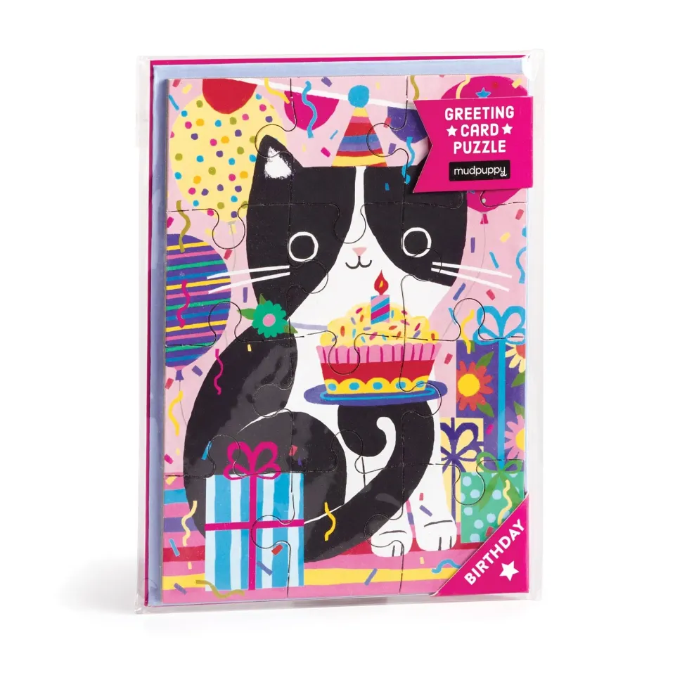 Mudpuppy Purr-fect Cat felicitare puzzle 12 piese