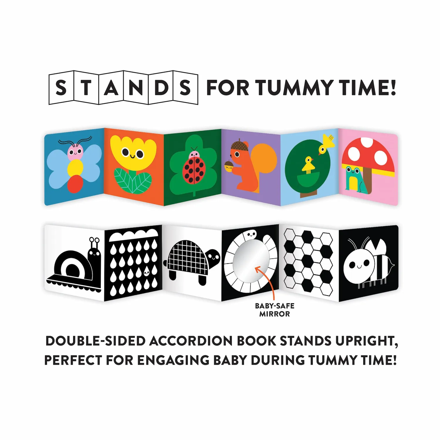 Mudpuppy Nature My Tummy Book carte bebeluși cu oglindă