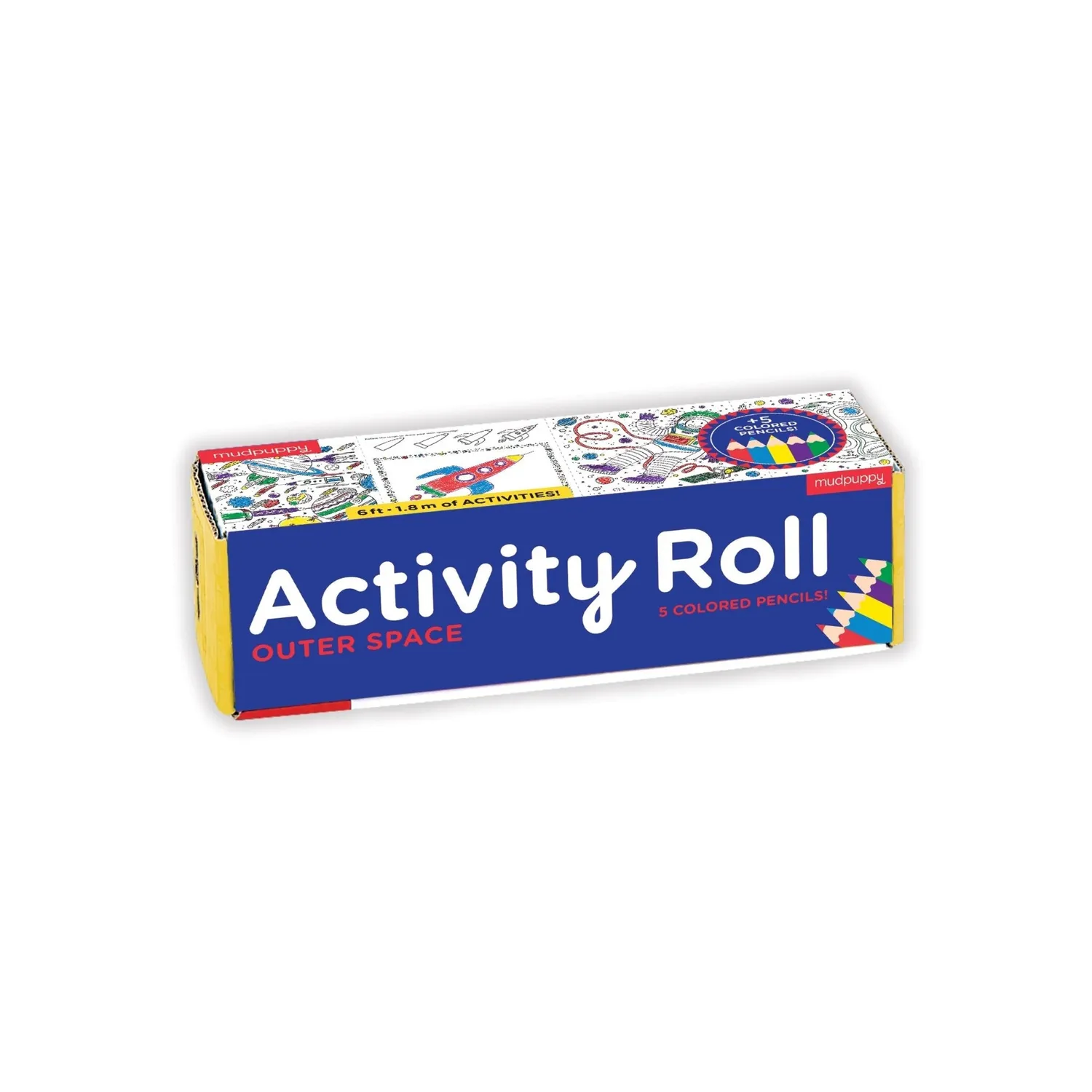 Mudpuppy Outer Space rolă activități 1,8 m cu creioane