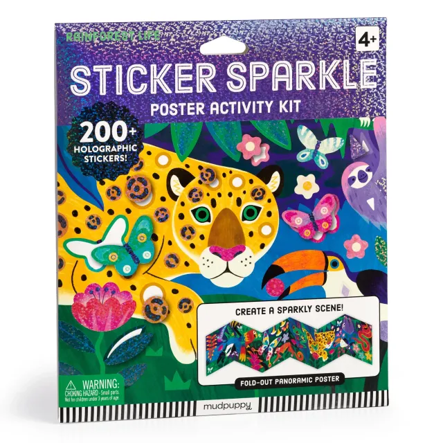 Mudpuppy Rainforest Life poster stickere 200+ jungla