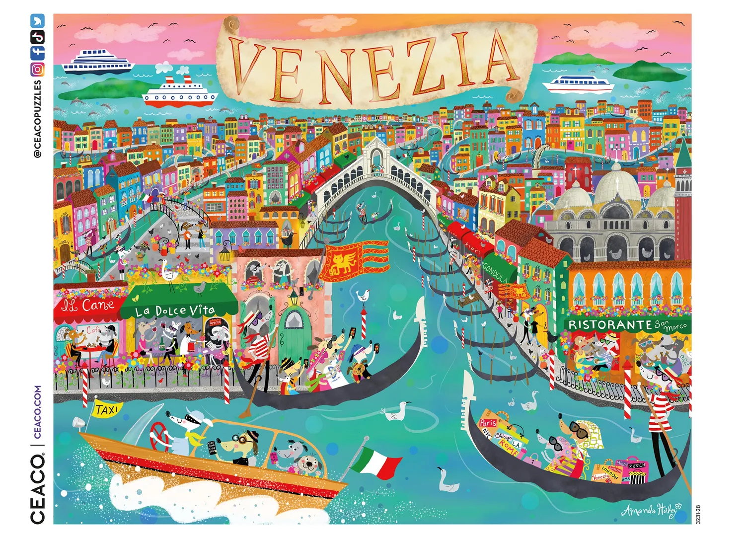 Ceaco EZ 2 Hold Venice Dogs puzzle 1000 piese mari