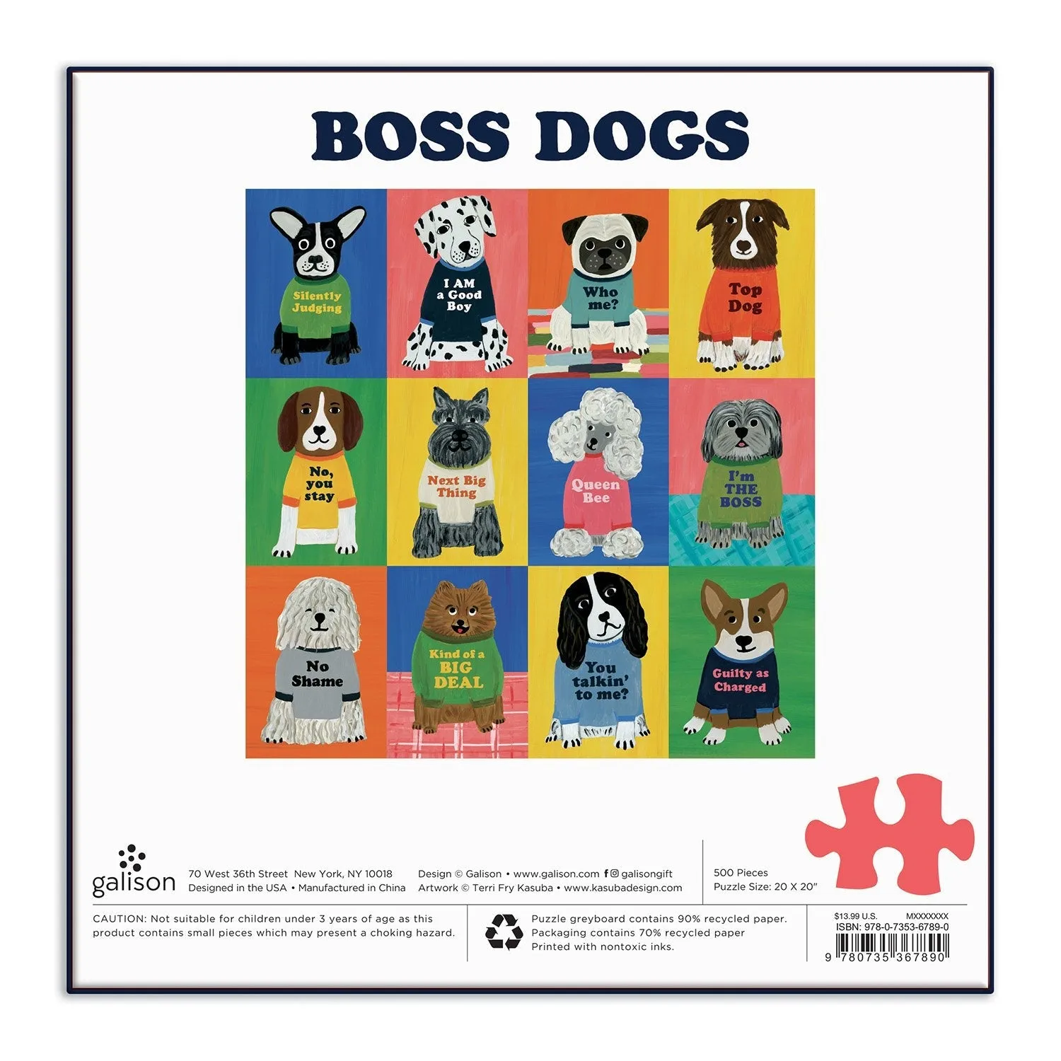 Mudpuppy Boss Dogs 500 puzzle 500 piese caini