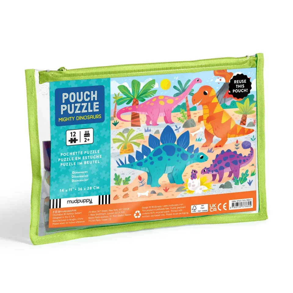 Mudpuppy Mighty Dinosaurs puzzle 12 piese dinozauri