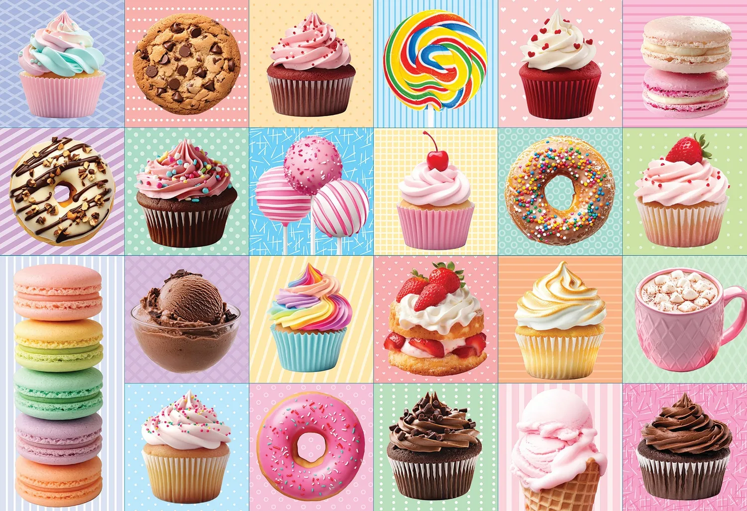 Cobble Hill Yum Yums puzzle 100 piese dulciuri