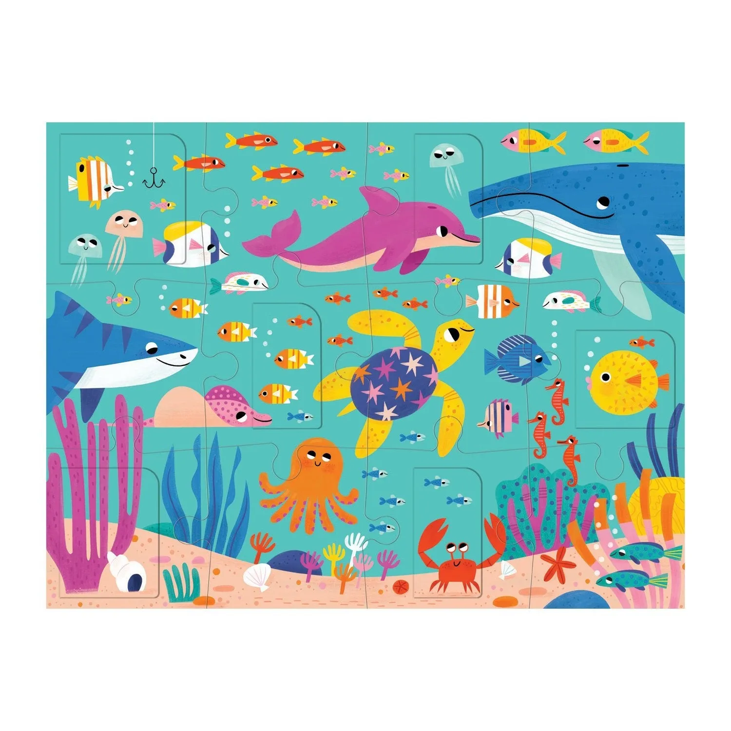 Mudpuppy Ocean Party puzzle 12 piese cu clapete