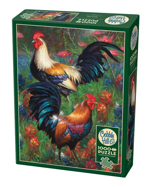 Cobble Hill Roosters puzzle 1000 piese cocoși