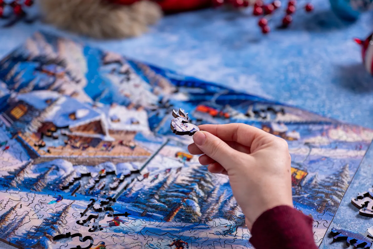Mosaic Puzzles Ski Chalet Getaway puzzle lemn 1000 piese cabana