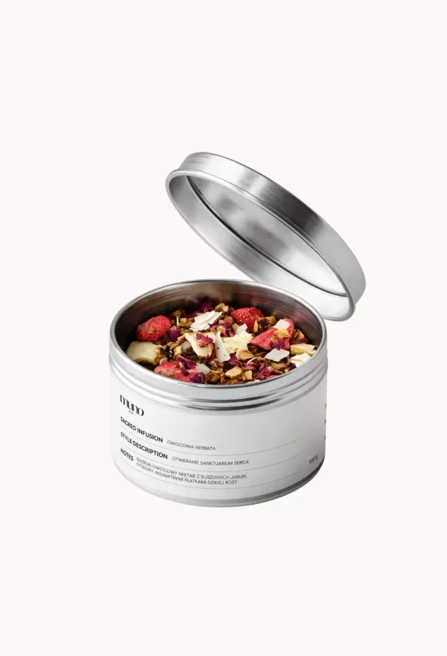 Muno Puzzle ceai fructe Sacred Infusion cutie 100 g capsuni