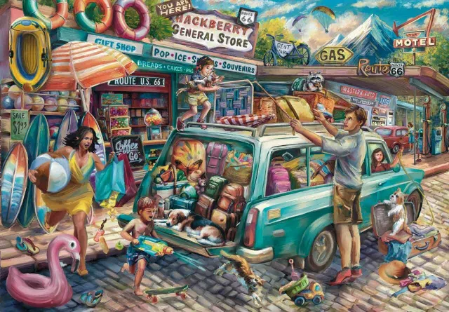 Mosaic Beach Bound Bedlam puzzle lemn 50 piese copii plajă