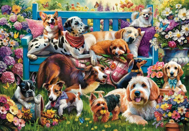 Mosaic Puzzles Joyful Paws puzzle lemn 50 piese copii căței