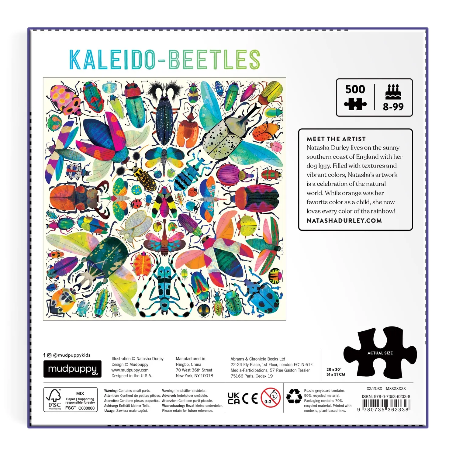 Mudpuppy Kaleido Beetles puzzle 500 piese gandaci