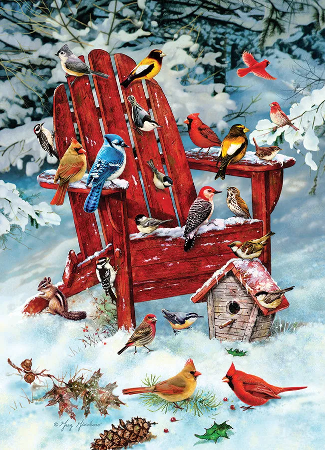 Cobble Hill Adirondack Birds puzzle 1000 piese iarnă