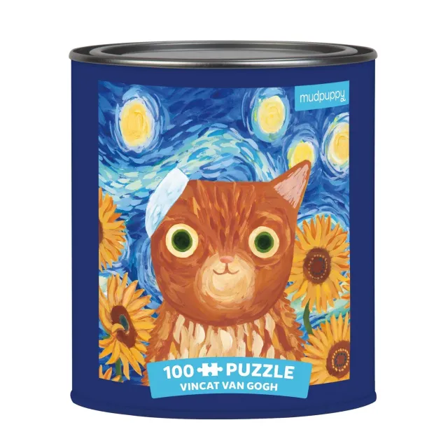 Mudpuppy Artsy Cats Vincat van Gogh puzzle 100 piese tablă