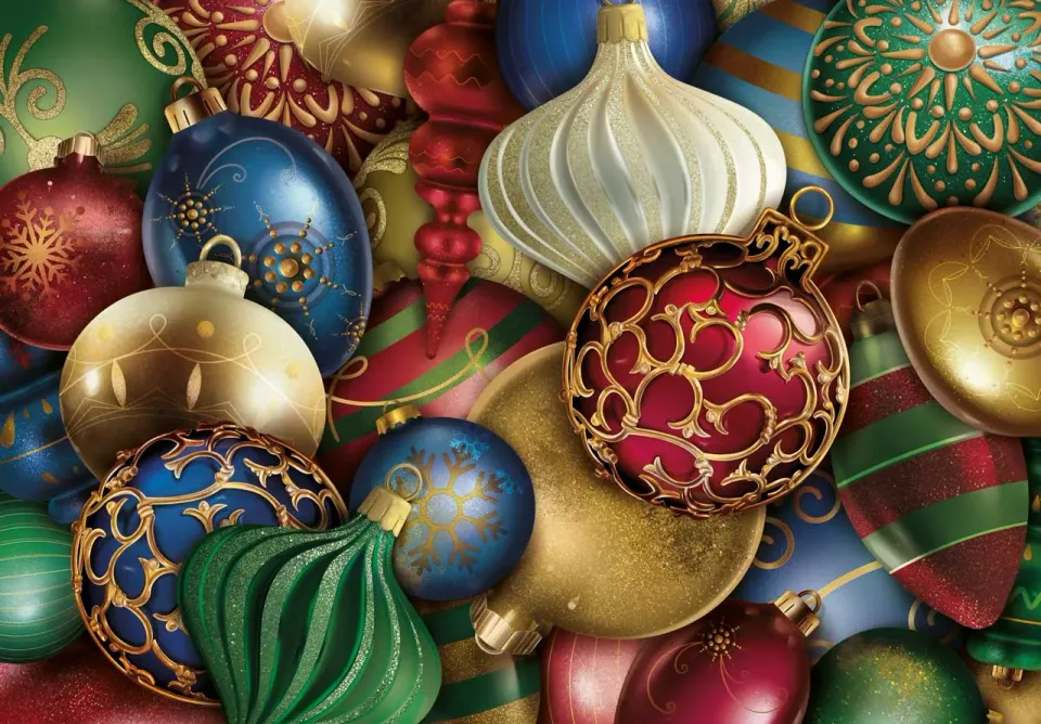Mosaic Puzzles Holiday Decorations puzzle lemn 100 piese crăciun