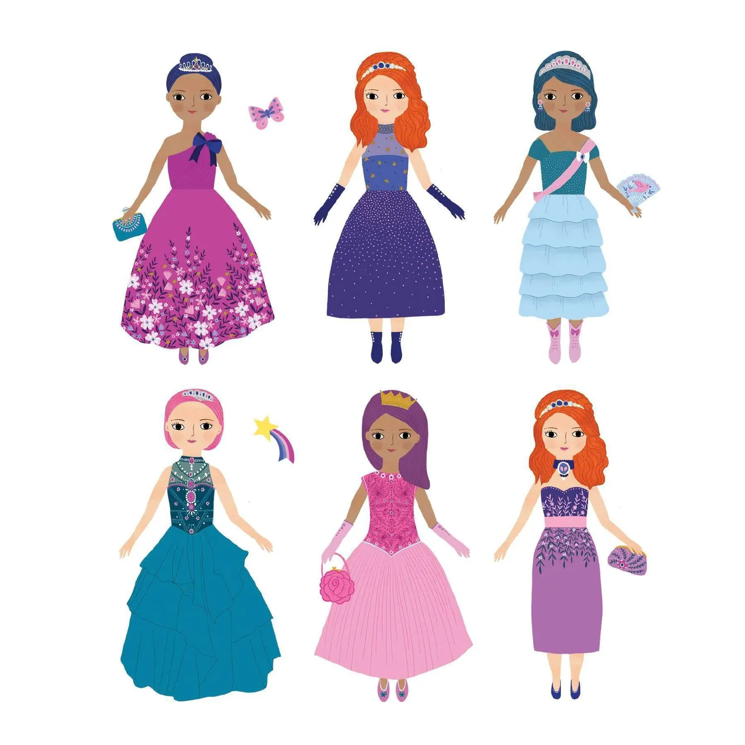 Mudpuppy Princess Magic joc magnetic printese 3 planse