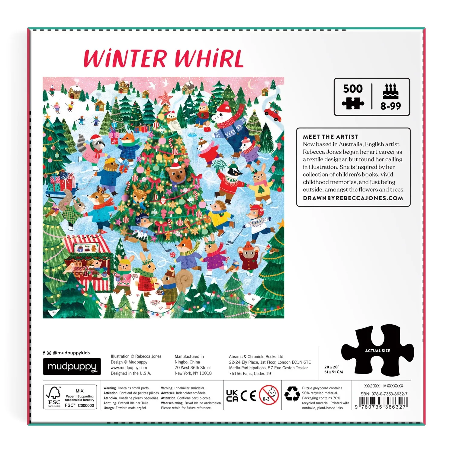 Mudpuppy Winter Whirl puzzle 500 piese de iarna