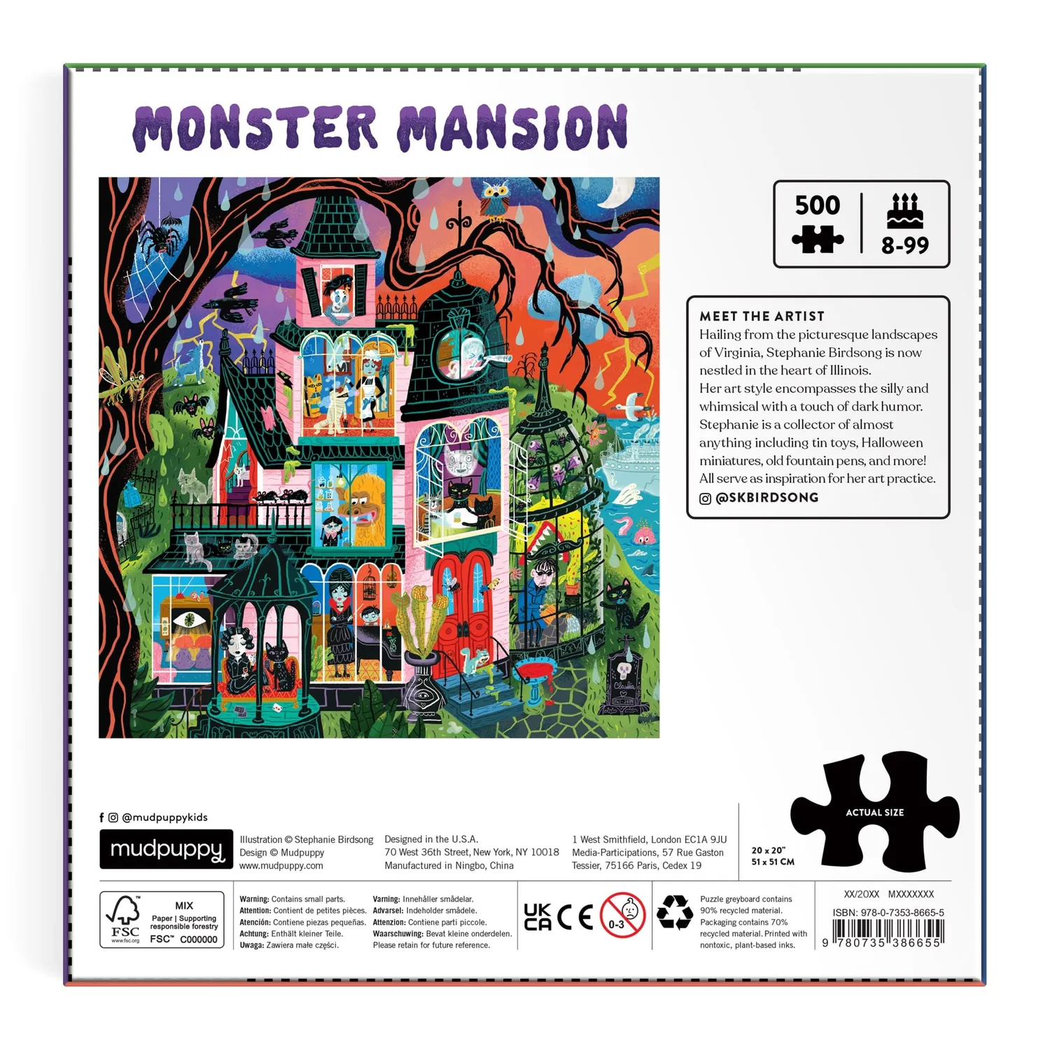 Mudpuppy Monster Mansion 500 puzzle familie halloween