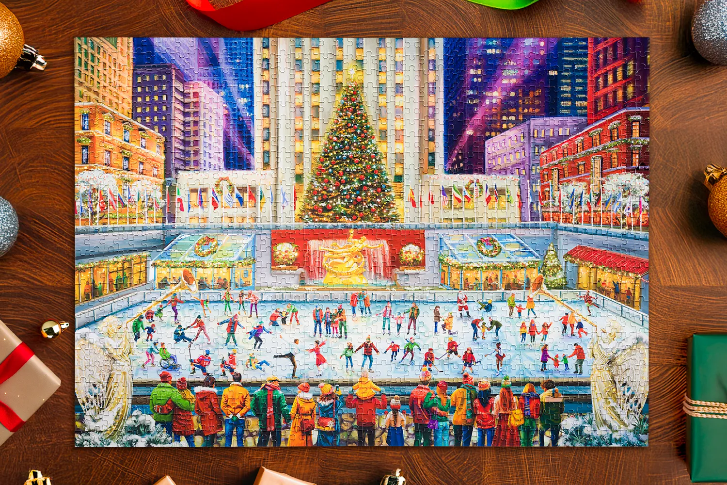 Mosaic Puzzles Traditions Rink at Rockefeller puzzle 1000 piese