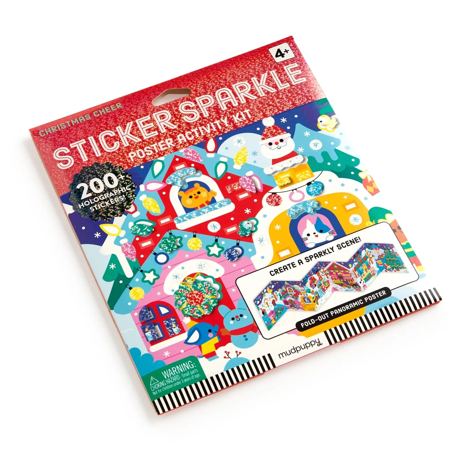 Mudpuppy Christmas Cheer poster cu stickere 200 piese holografice