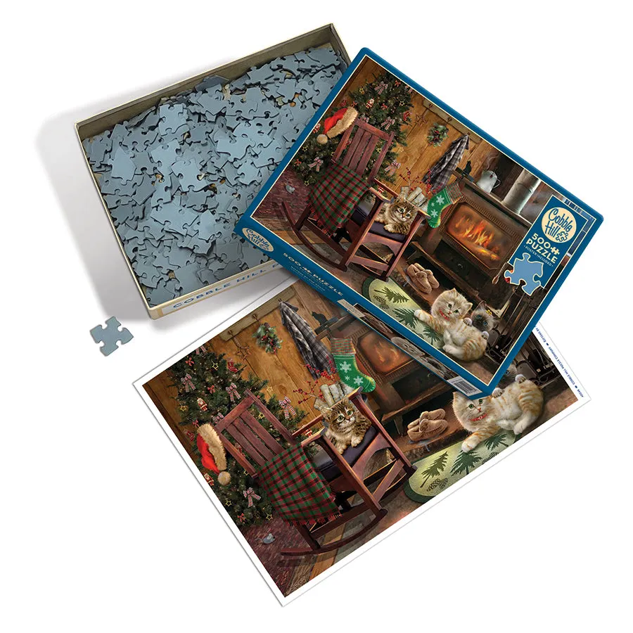 Cobble Hill Kittens by the Stove puzzle 500 piese pisici