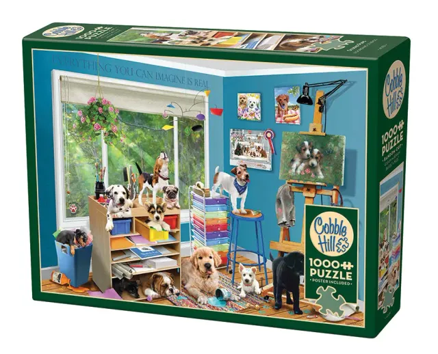 Cobble Hill Studio Pups puzzle 1000 piese atelier