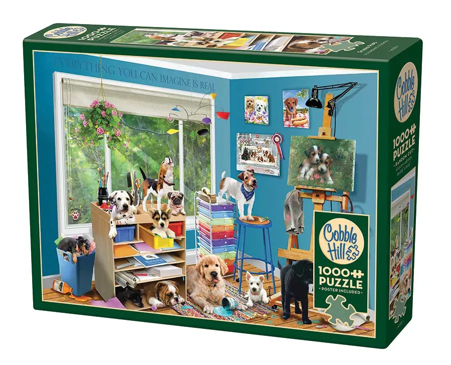 Cobble Hill Studio Pups puzzle 1000 piese atelier