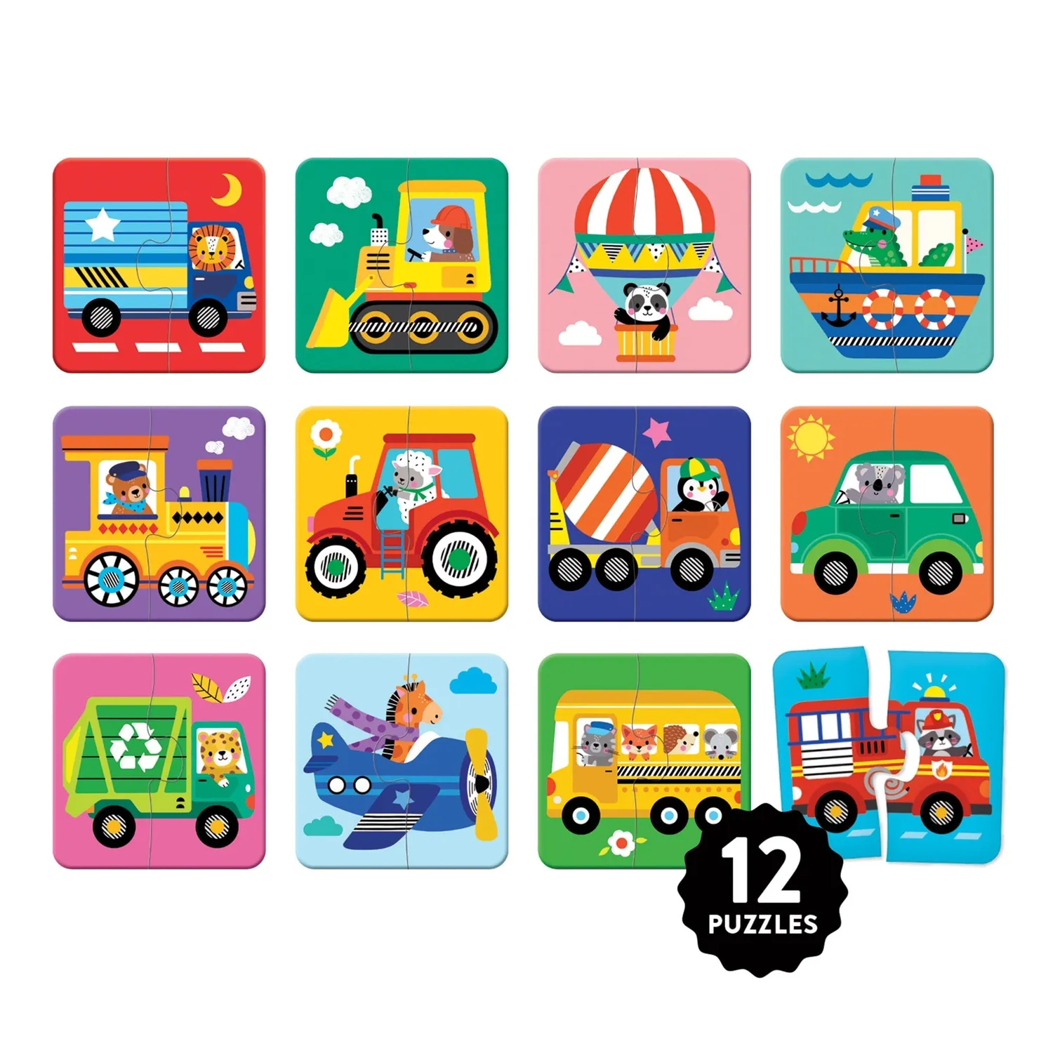 Mudpuppy My First Vehicles puzzle 12x2 piese vehicule
