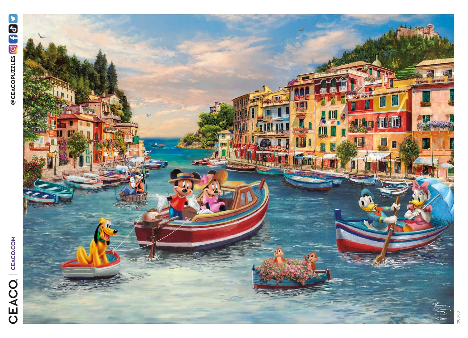 Ceaco Thomas Kinkade Disney Mickey and Minnie in Italy puzzle 1000 piese